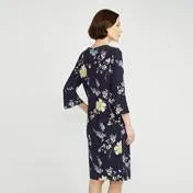 Garden Floral Fluted Sleeve Dress