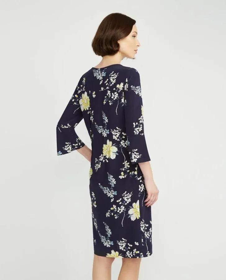 Garden Floral Fluted Sleeve Dress