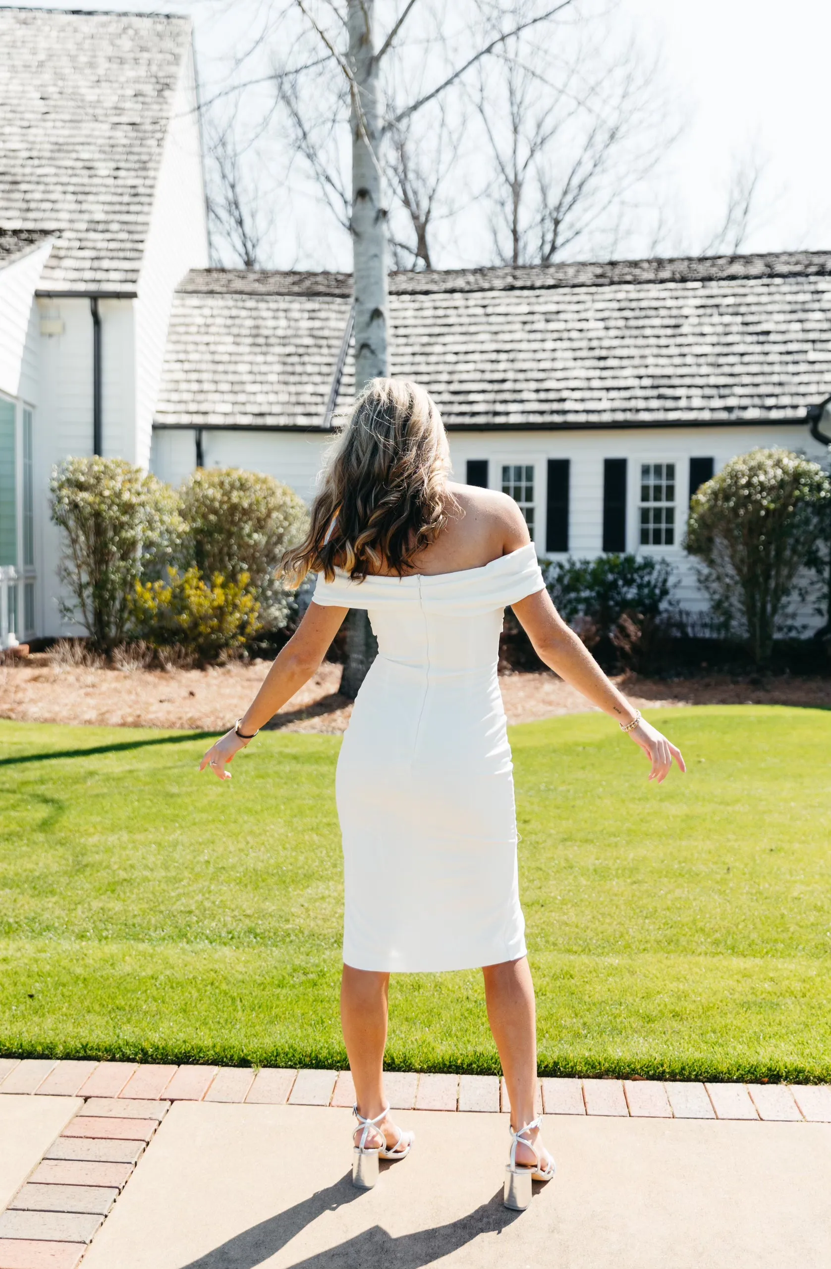 Get Twisted Midi Dress - White