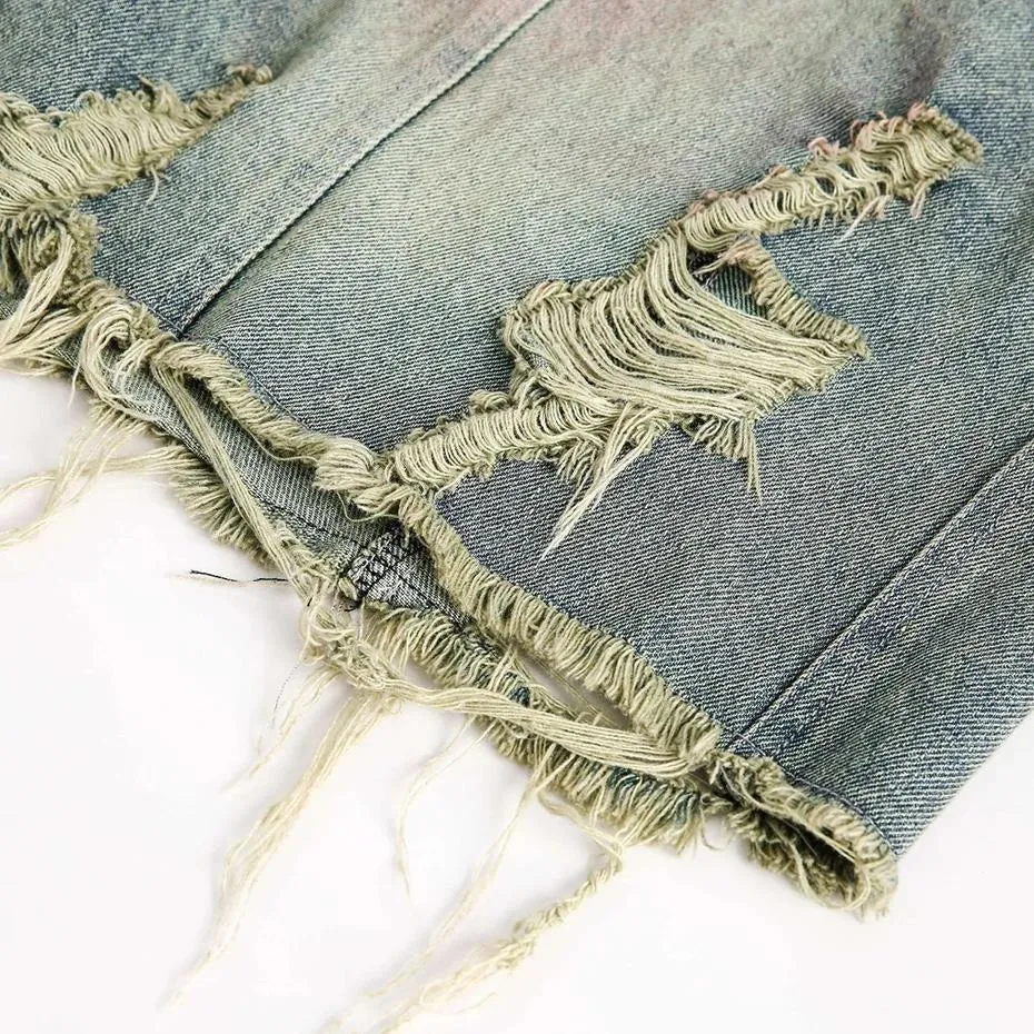 Grunge Distressed Denim Shorts