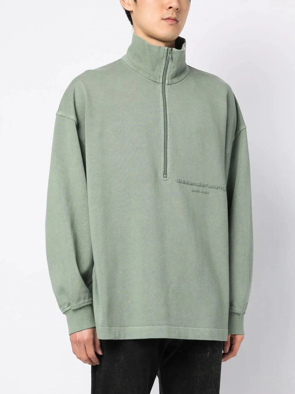 HALF ZIP MOCK NECK SWEATSHIRT