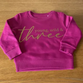 Hardy Equestrian Children's Young, Wild And Number Sweatshirt