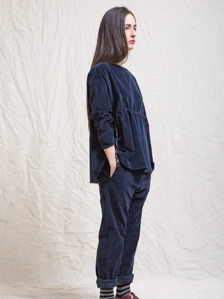 Ink Velvet Slim Trousers