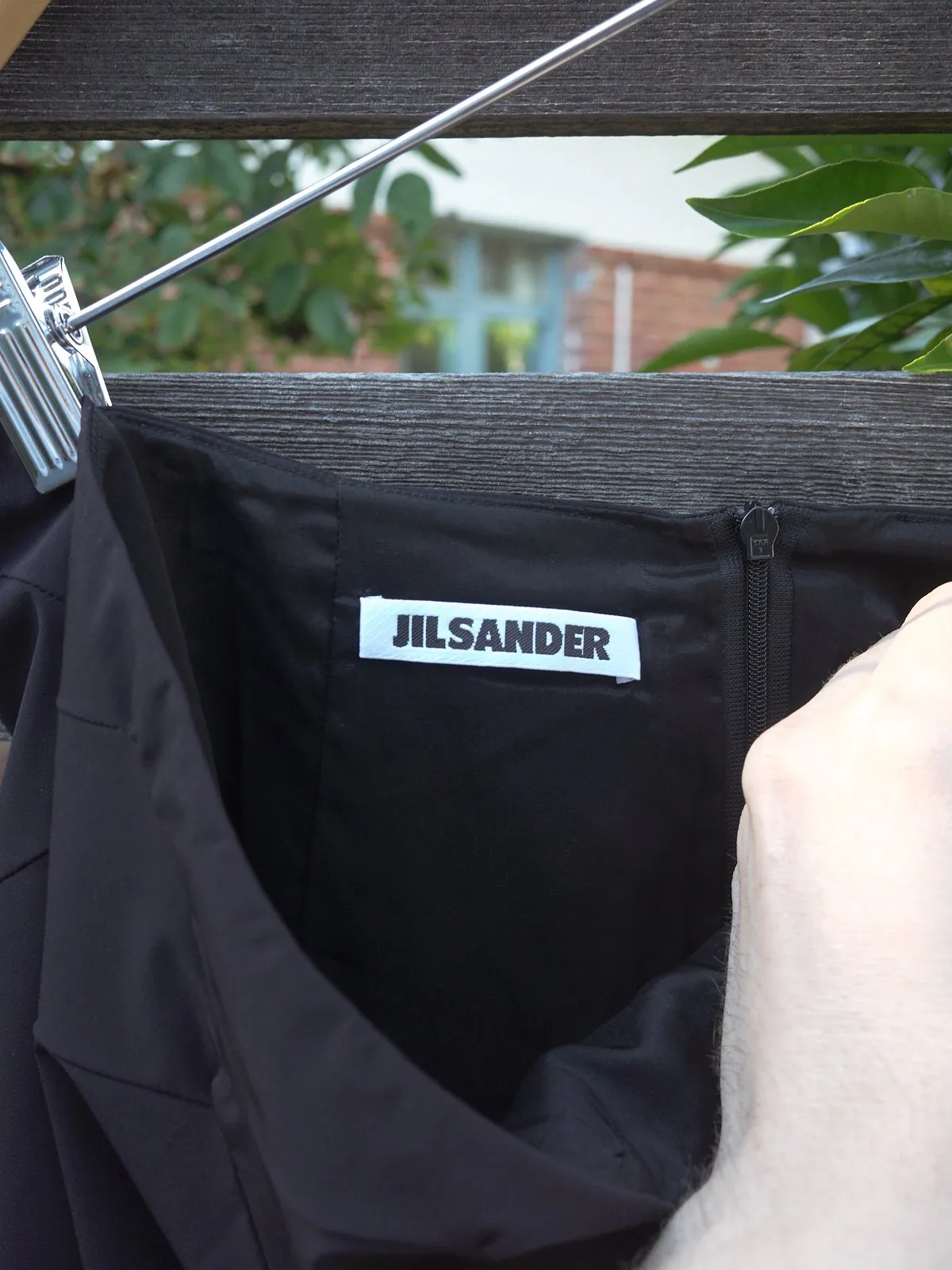 Jil Sander black polyester blend diamond detail skirt - womens 34