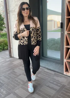 Juliette Cream Leopard Panel Cardigan
