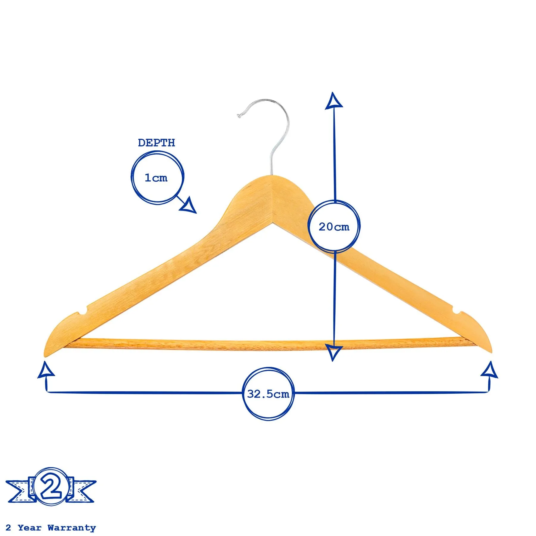 Kid's Wooden Hangers - Pack of 10 - By Harbour Housewares