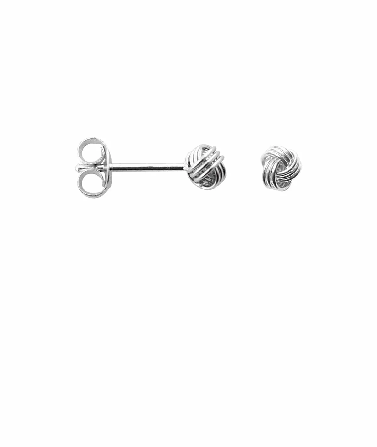 Knot Earring Stud Silver