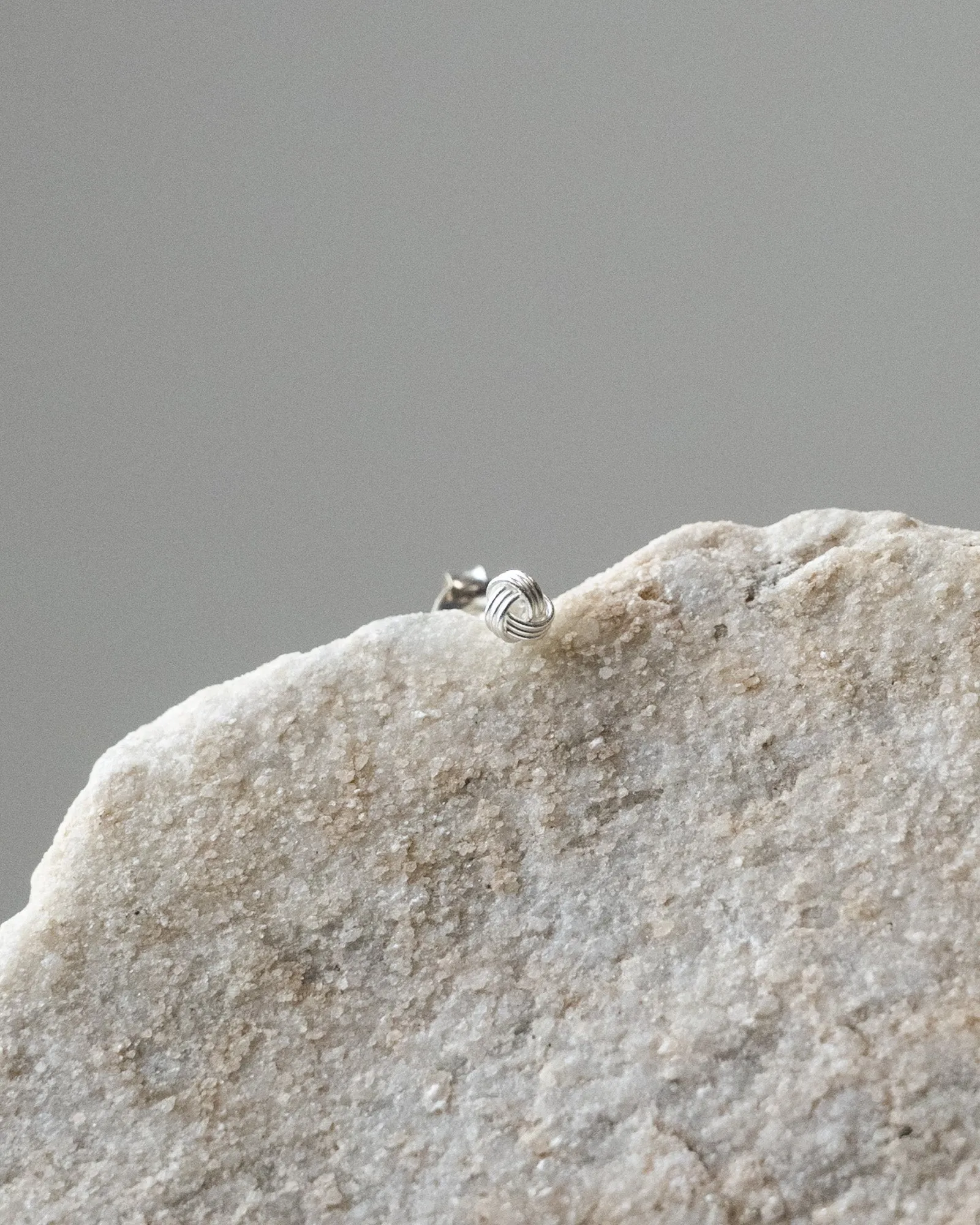 Knot Earring Stud Silver