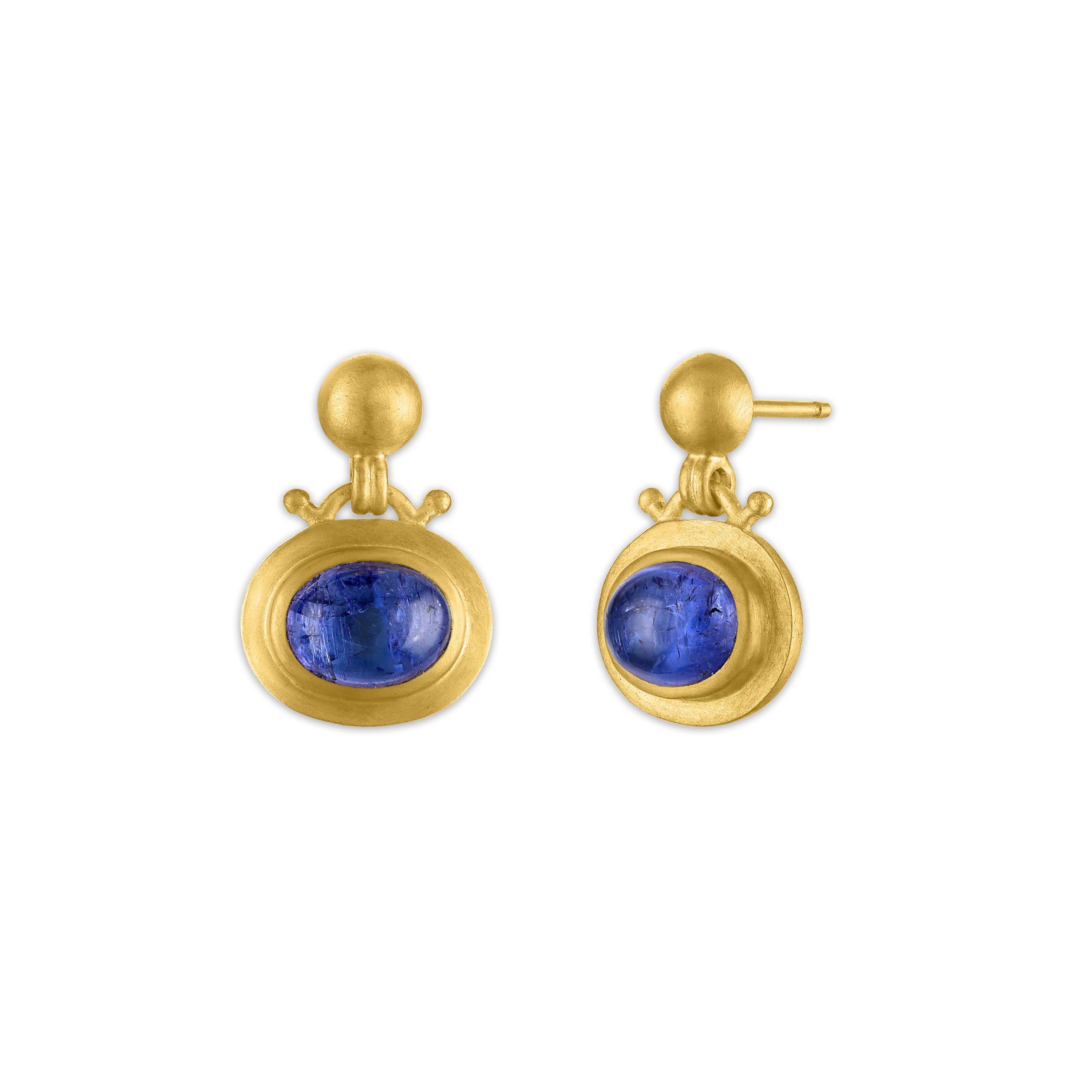 Large Tanzanite Bell Earrings