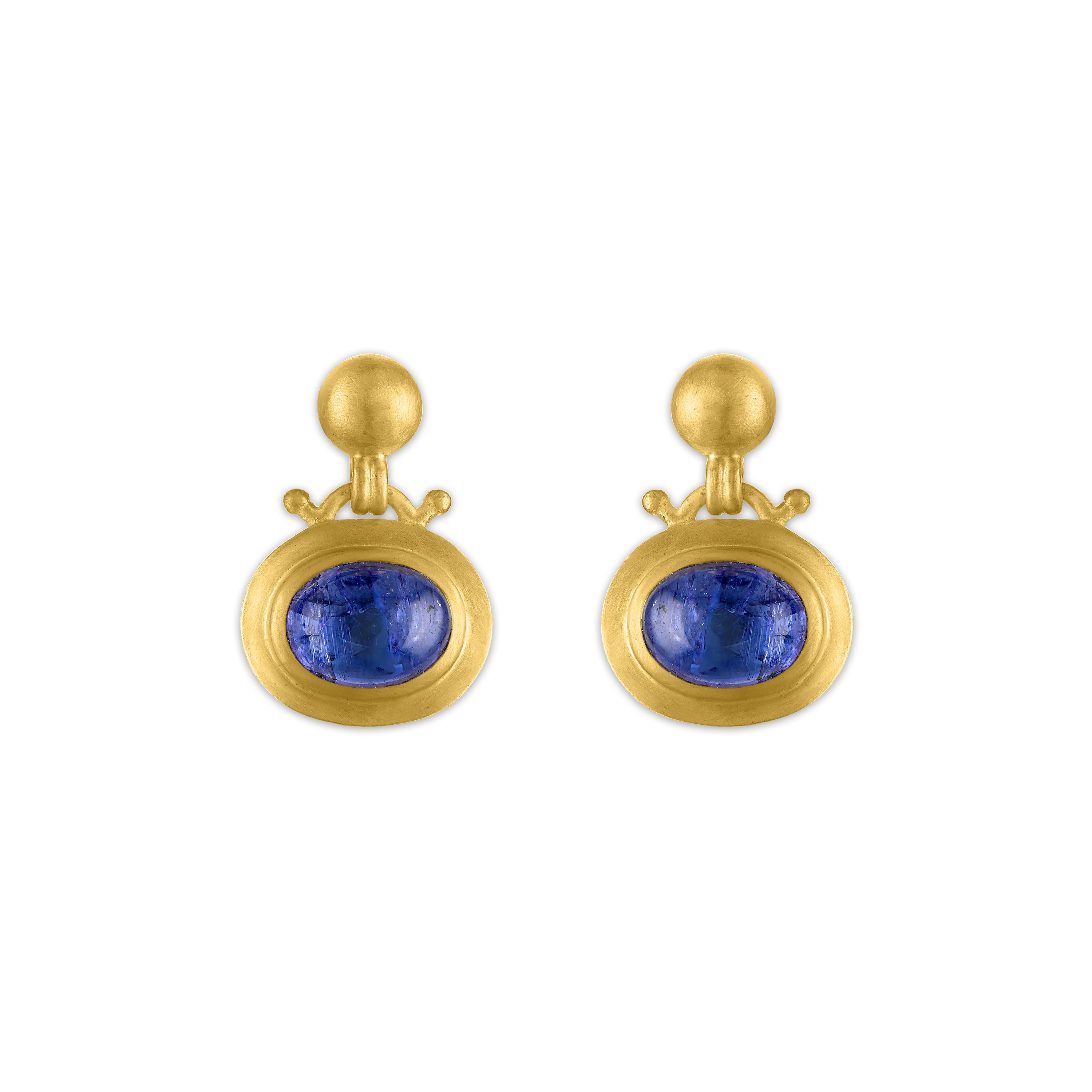 Large Tanzanite Bell Earrings