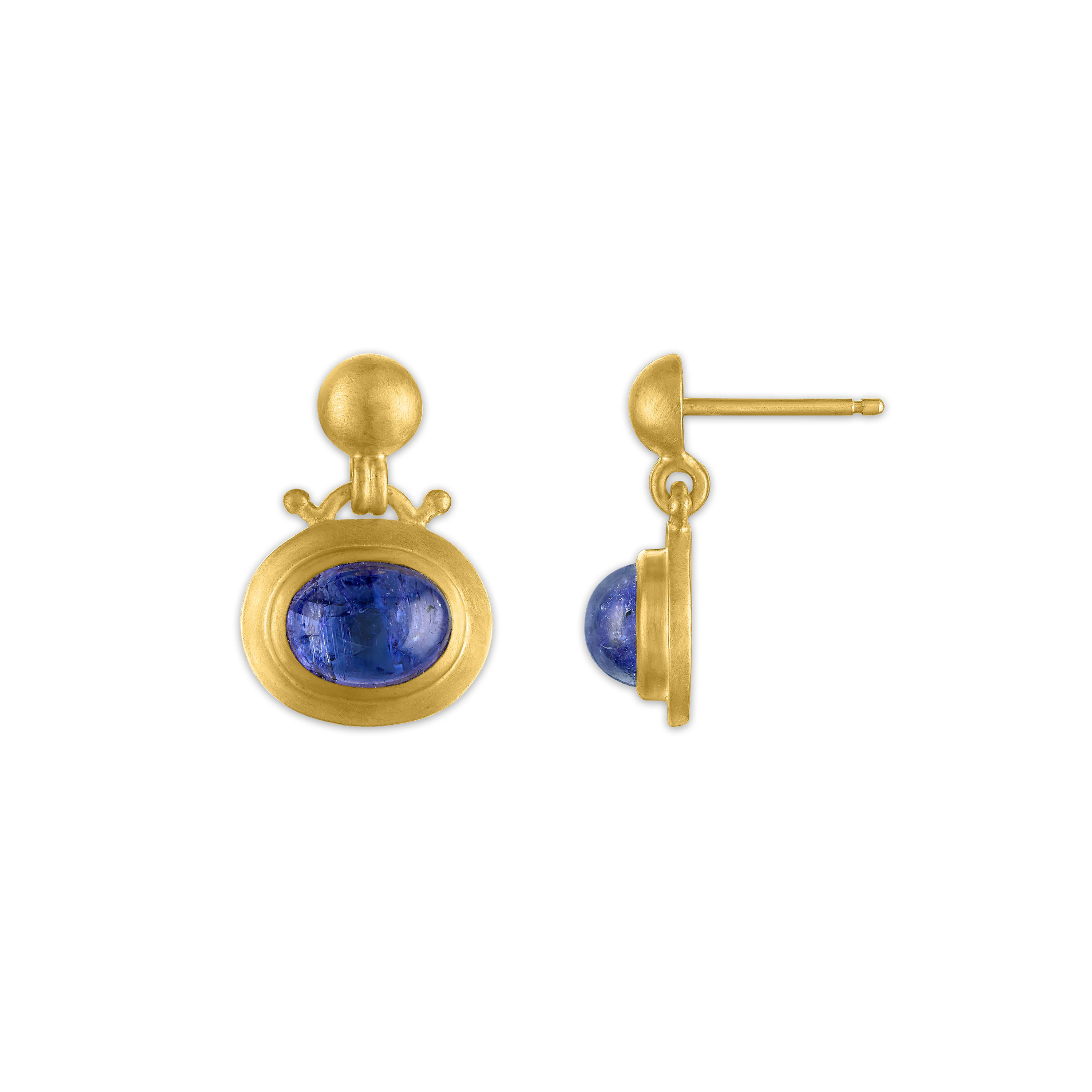 Large Tanzanite Bell Earrings
