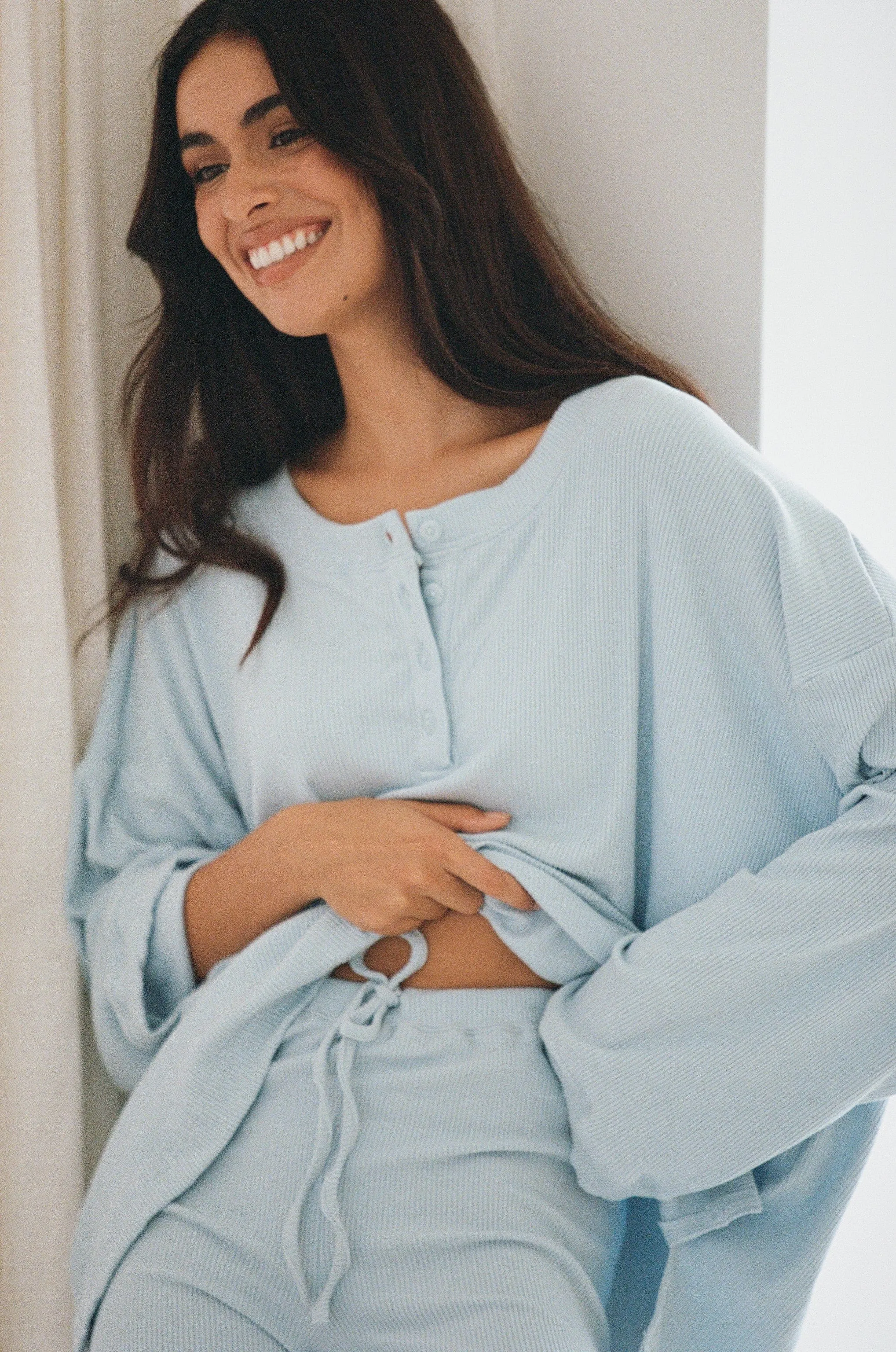 Leisure Set - Stretchy Rib - Baby Blue