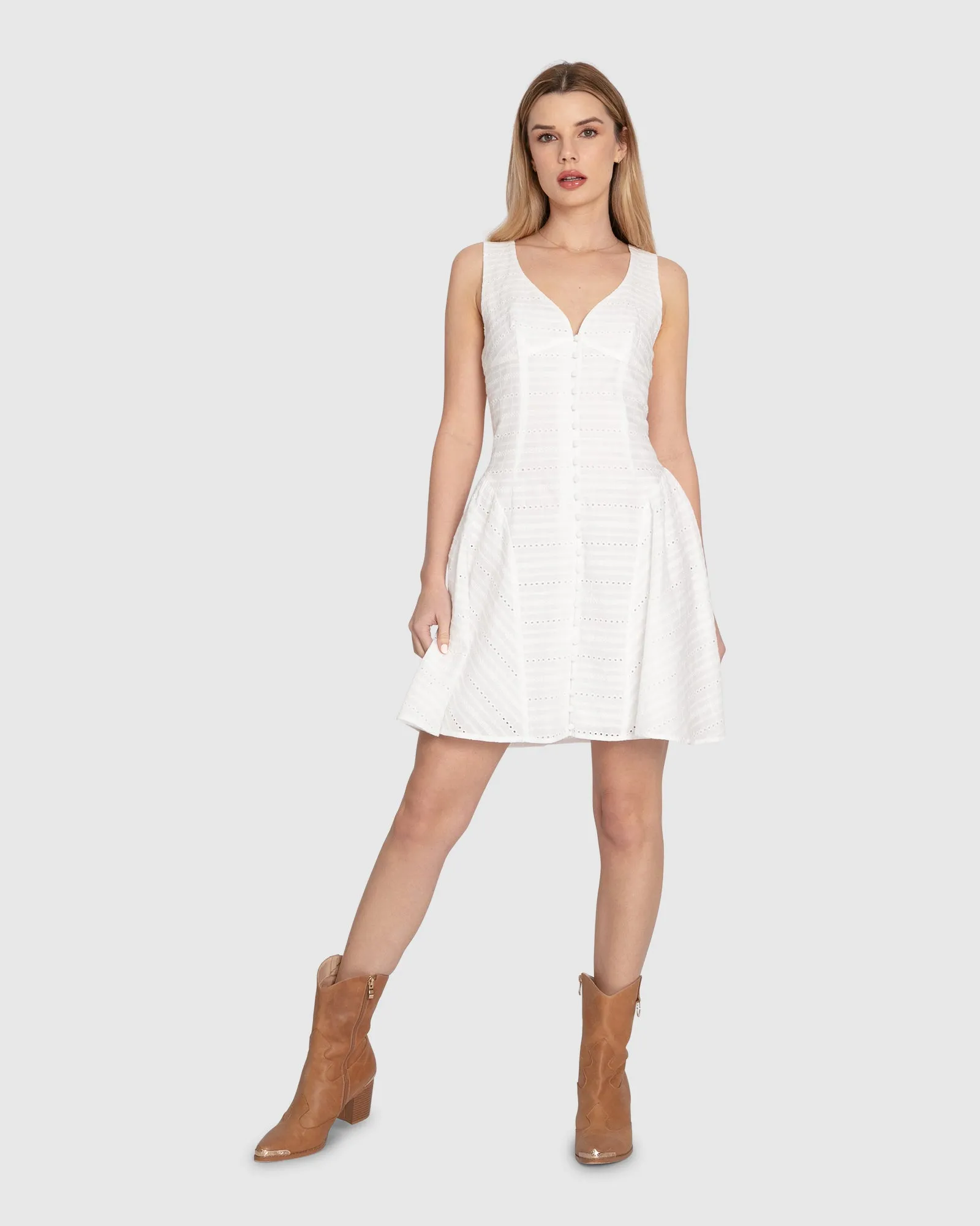 Little Lies Mini Dress - White