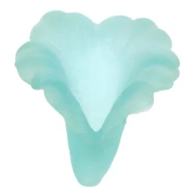 Lucite Bell Flowers Matte Aquamarine Blue Light Weight 20mm (4 pcs)