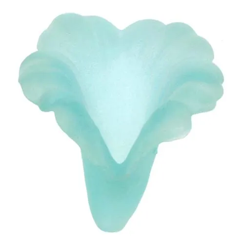 Lucite Bell Flowers Matte Aquamarine Blue Light Weight 20mm (4 pcs)