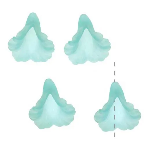 Lucite Bell Flowers Matte Aquamarine Blue Light Weight 20mm (4 pcs)