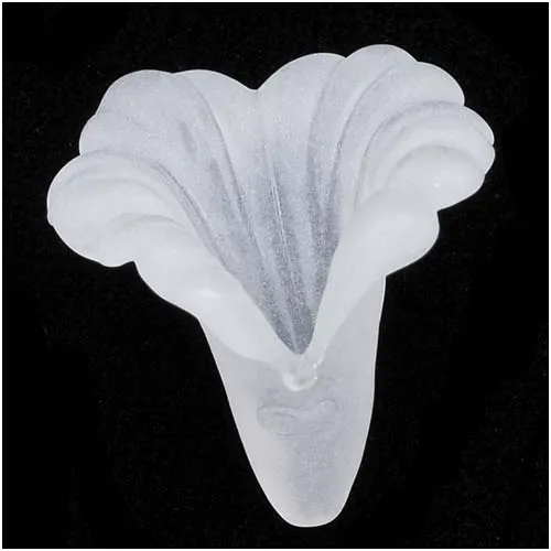 Lucite Bell Flowers Matte Crystal Frost Light Weight 20mm (4 pcs)