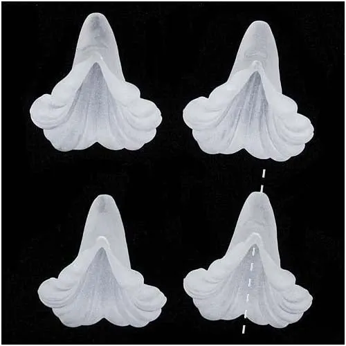 Lucite Bell Flowers Matte Crystal Frost Light Weight 20mm (4 pcs)
