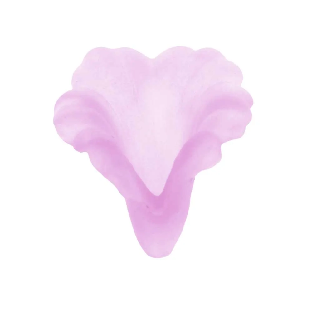 Lucite Bell Flowers Matte Light Amethyst Light Weight 20mm (4 pcs)