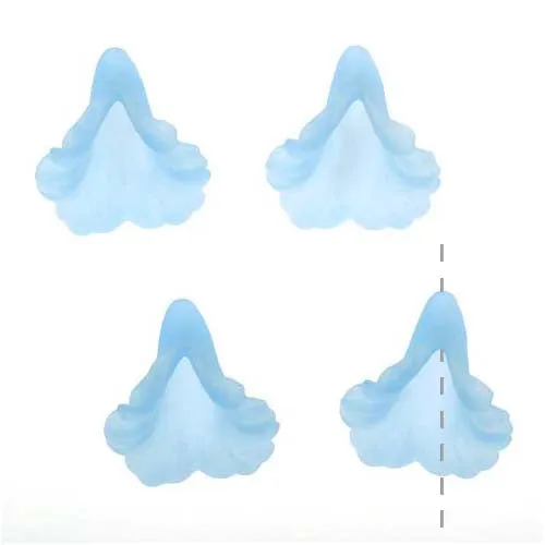 Lucite Bell Flowers Matte Light Sapphire Blue Light Weight 20mm (4 pcs)