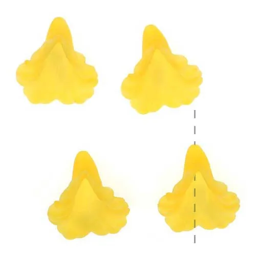 Lucite Bell Flowers Matte Light Yellow Topaz Light Weight 20mm (4 pcs)