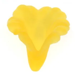 Lucite Bell Flowers Matte Light Yellow Topaz Light Weight 20mm (4 pcs)