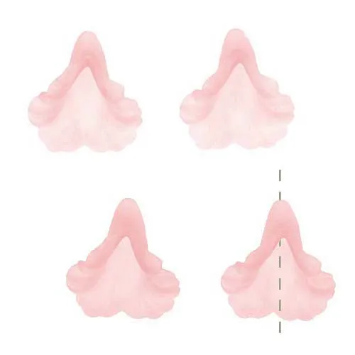 Lucite Bell Flowers Matte Ligtht Rose Pink Light Weight 20mm (4 pcs)