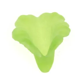 Lucite Bell Flowers Matte Peridot Green Light Weight 15mm (4 pcs)