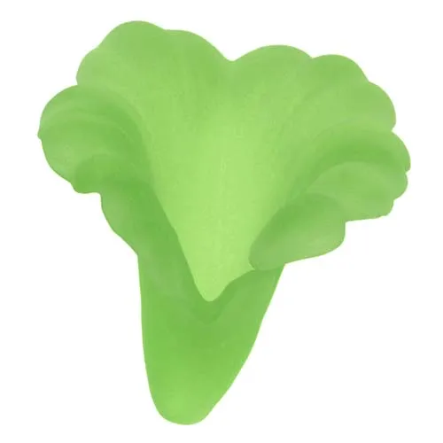 Lucite Bell Flowers Matte Peridot Green Light Weight 20mm (4 pcs)