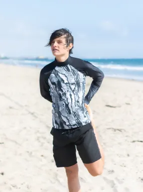 MEN'S PULLOVER RASH GUARD - GRAY ABALONE