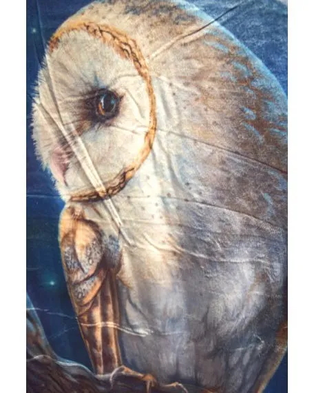 Nemesis Now Fairy And Owl Print Warm Blanket for Bed Couch Living Room