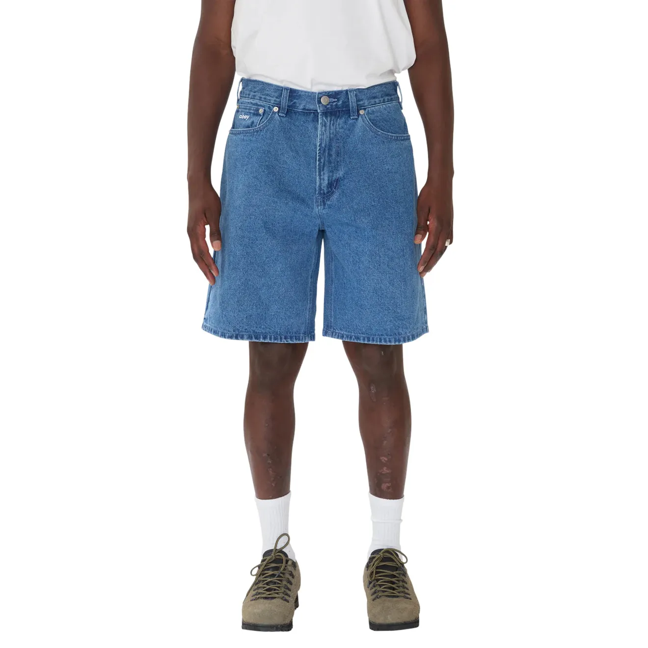 Obey Bigwig Denim Carpenter Short Light Indigo