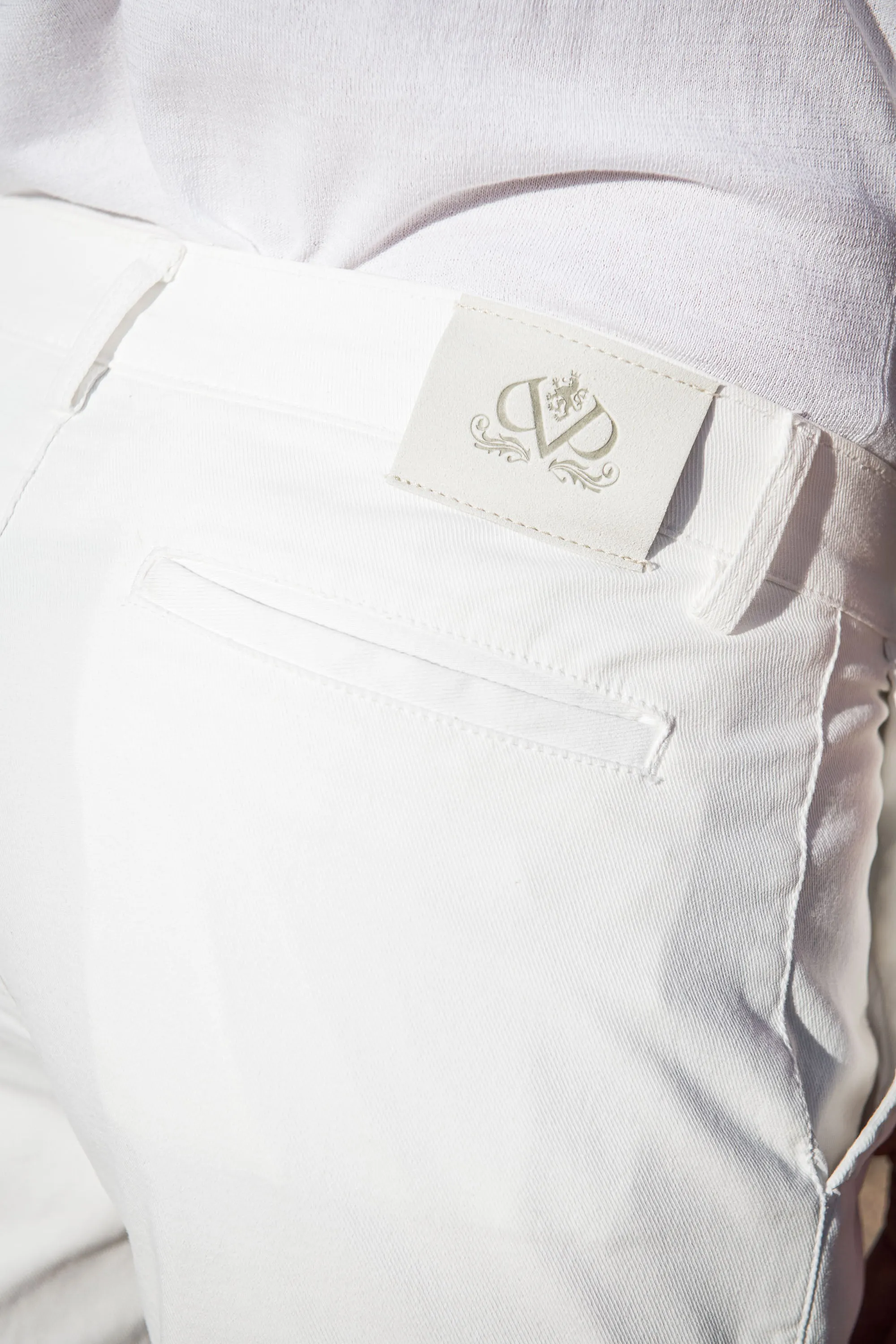 Off-white stretch cotton cargo - Made in Italy