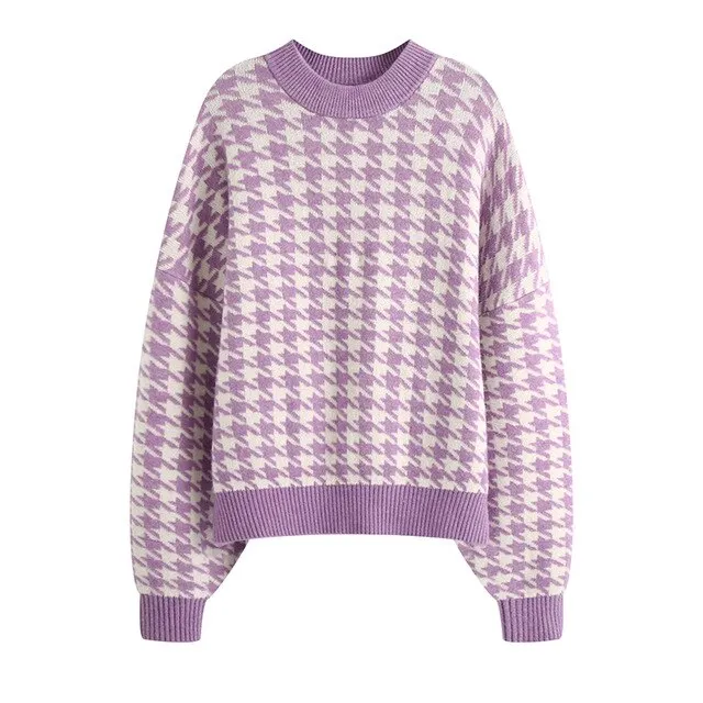 OVERSIZED HOUNDSTOOH SWEATER
