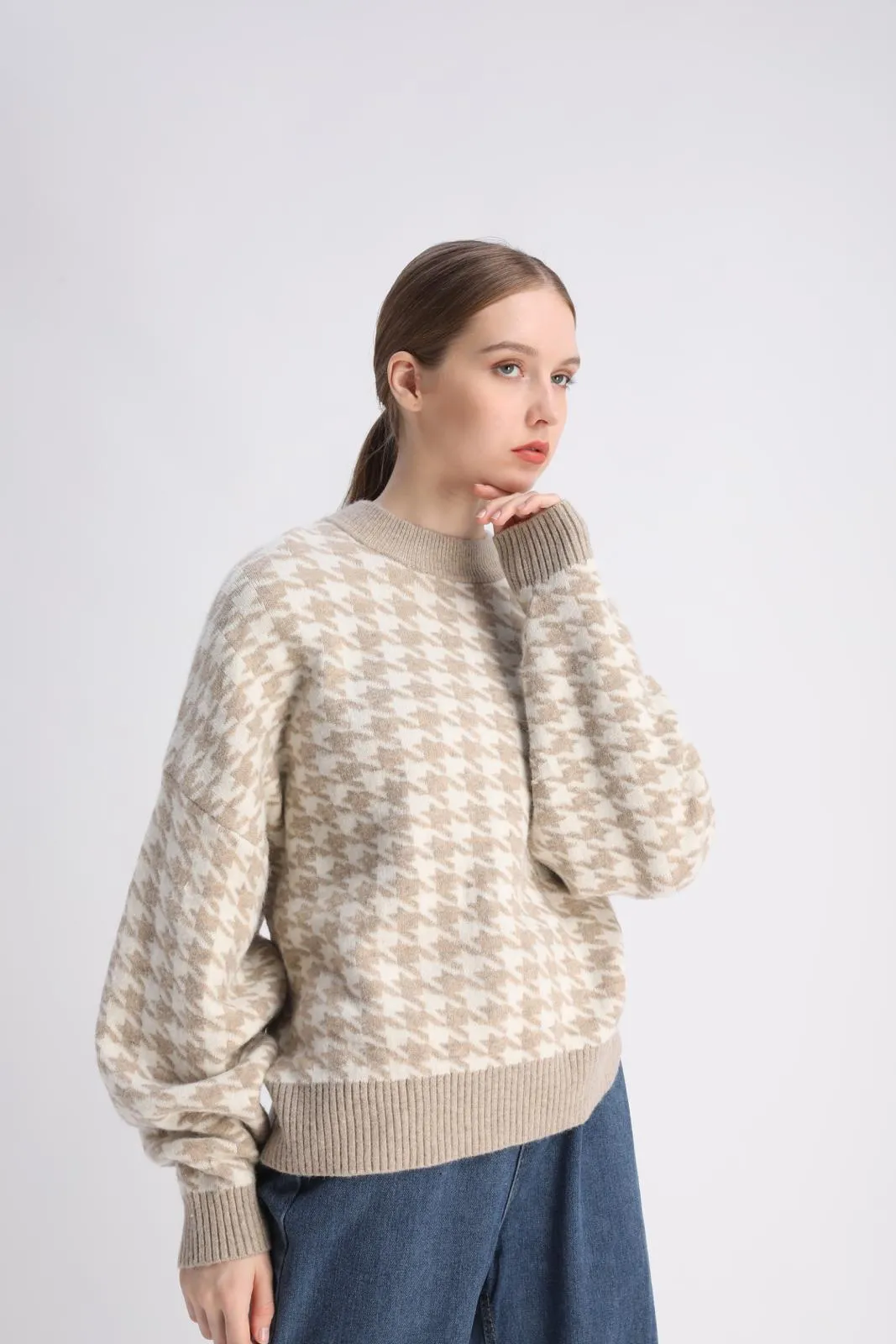 OVERSIZED HOUNDSTOOH SWEATER
