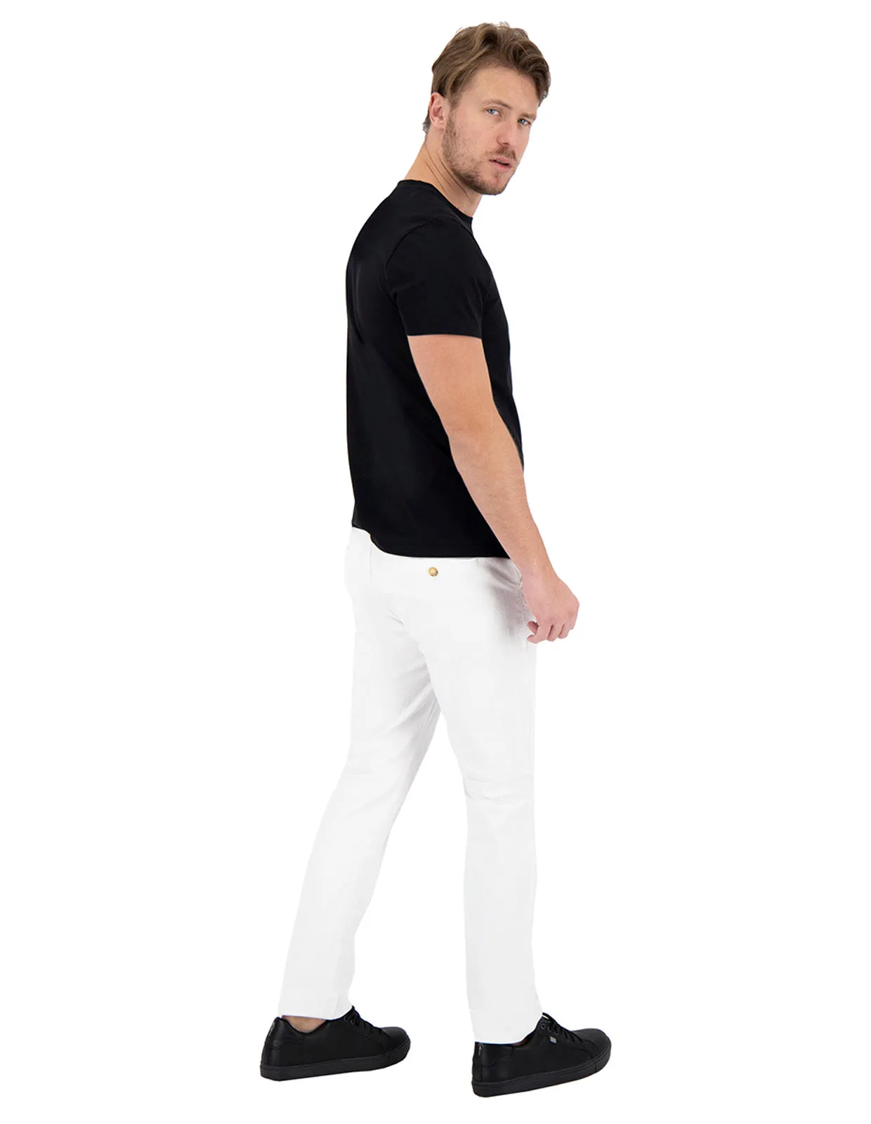 Pantalón Chino de Gabardina - Blanco