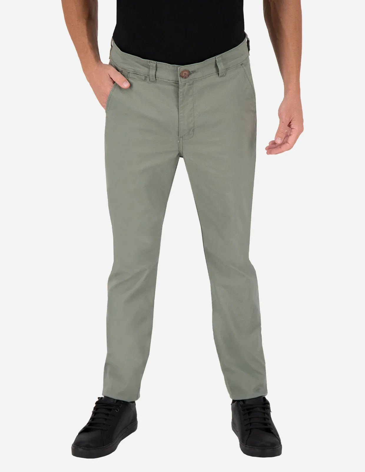 Pantalón Chino de Gabardina - Grey Stone
