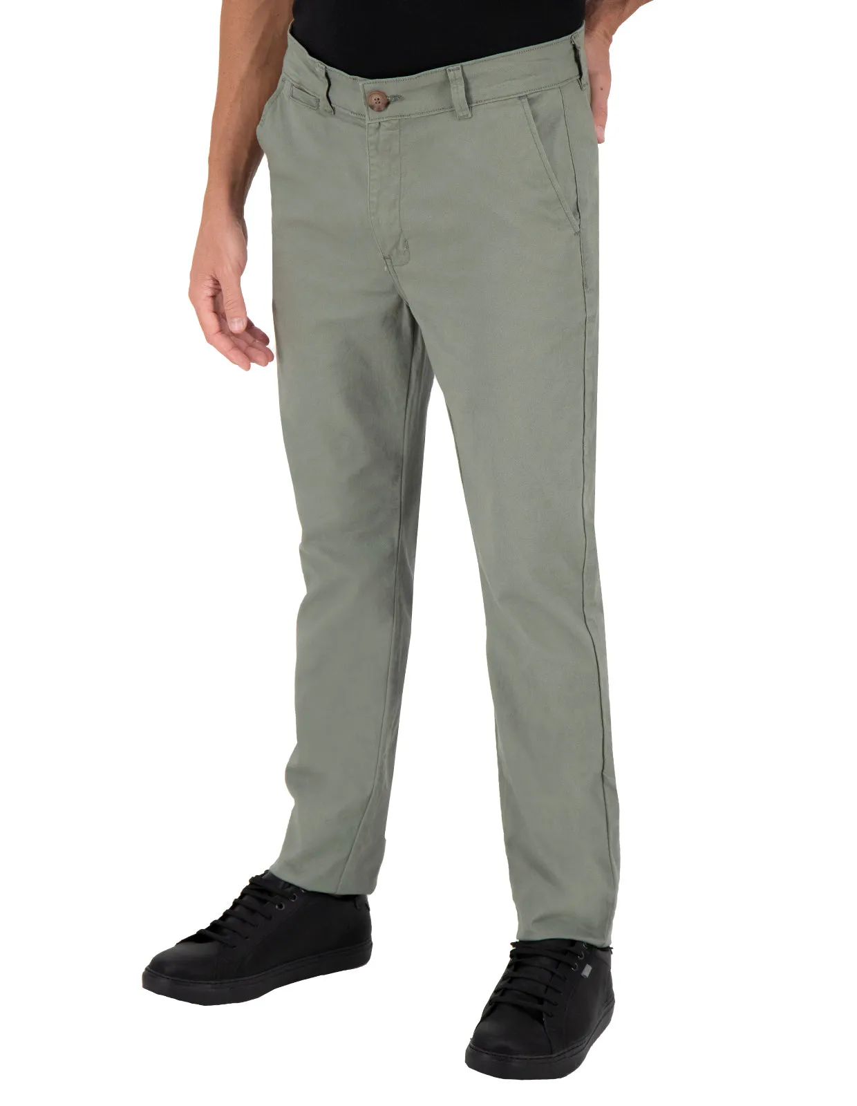 Pantalón Chino de Gabardina - Grey Stone