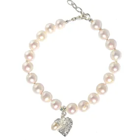 Pearl Bracelet With Heart Detail