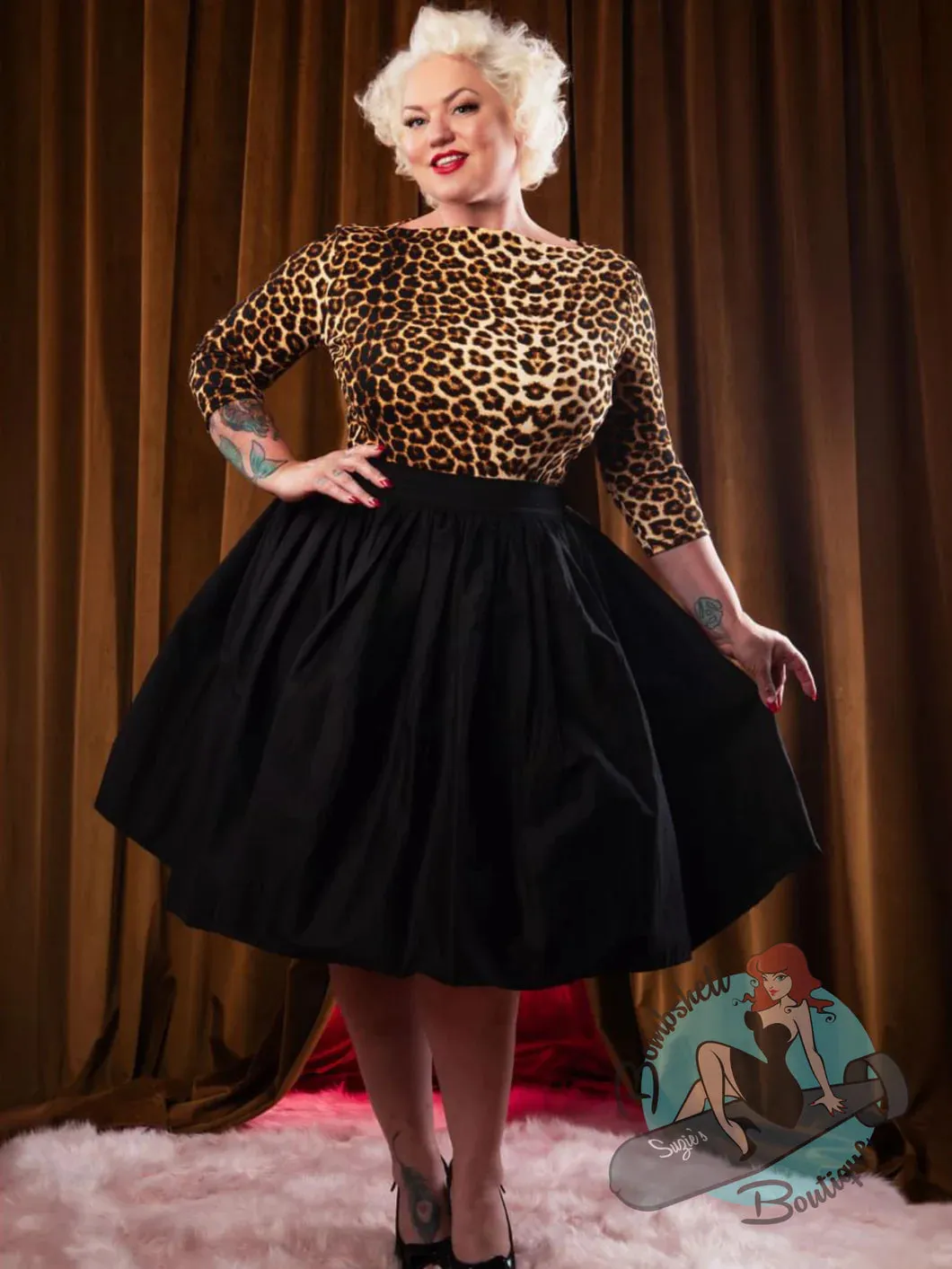 Pippa- The essential pin-up skirt Black
