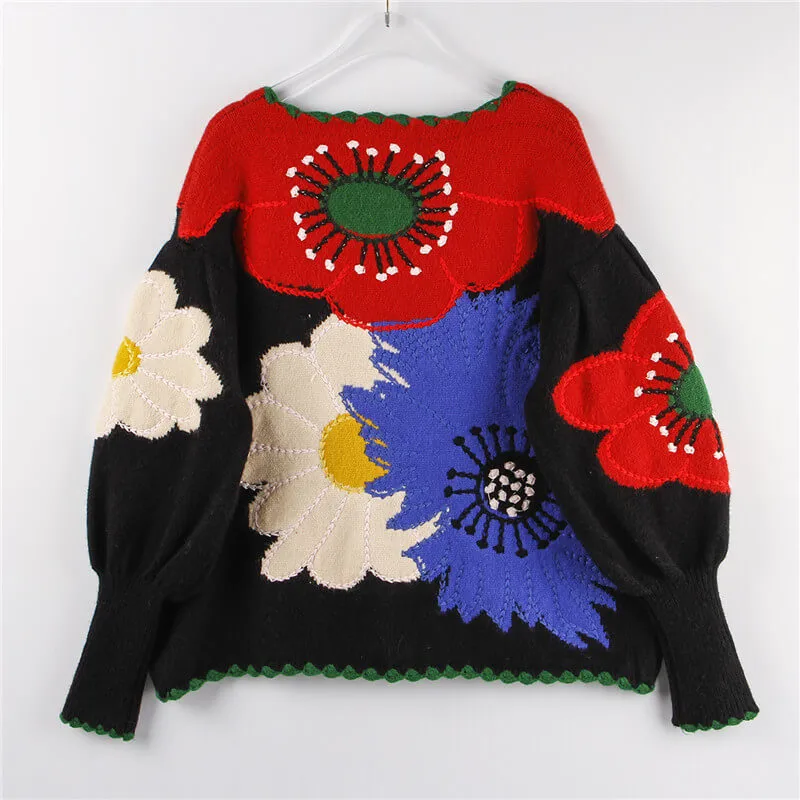 Plant Mom Aesthetic Cardigan Huge Flowers Design