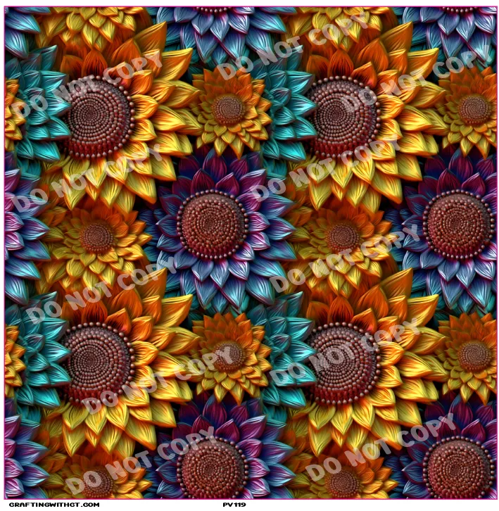 PV119 3D Sunflowers vinyl sheet