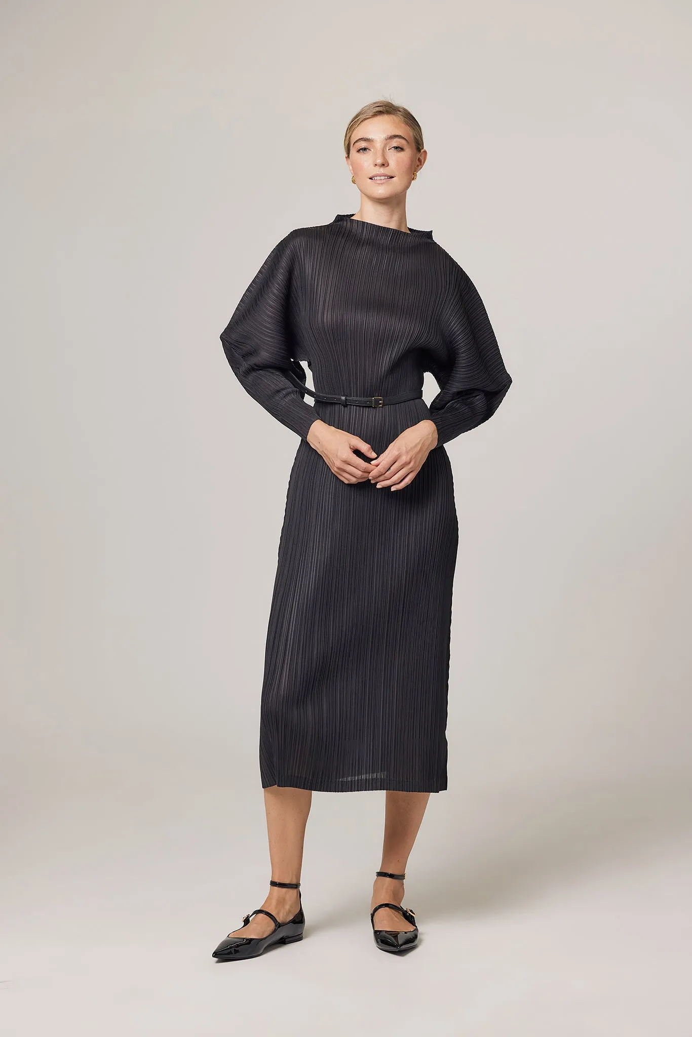 (Restocked) Hera Plissé Satin Sculpture Dress