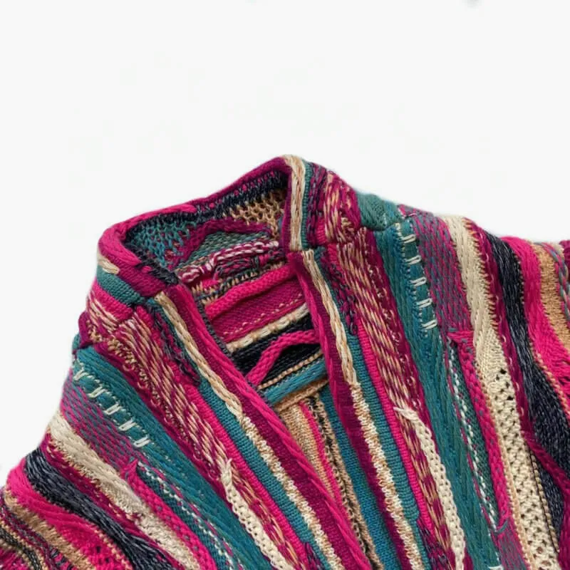 Retro Aesthetic Coogi Cardigan Wine Pink Color