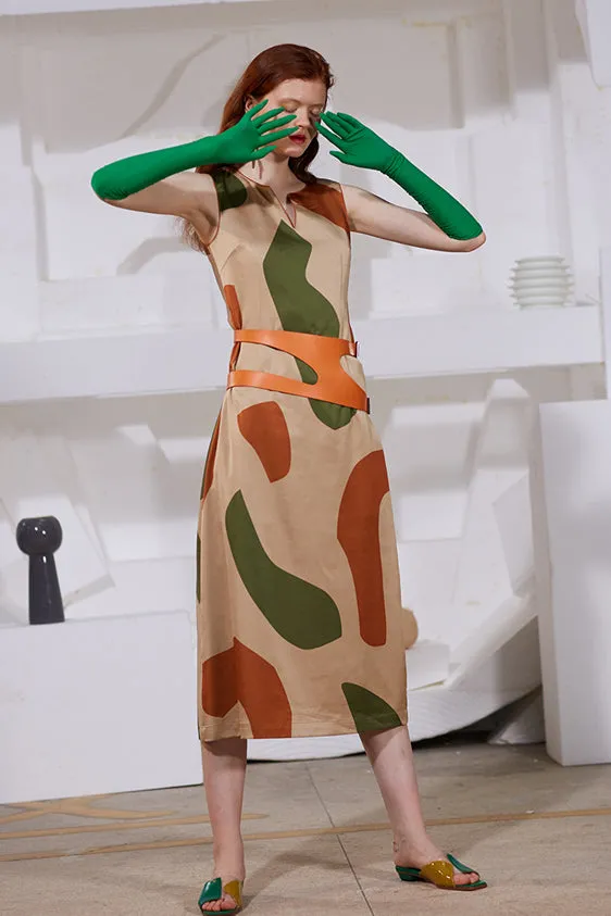 Rimless | Khaki Green Asymmetric Dress