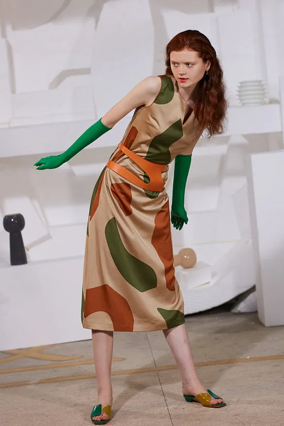 Rimless | Khaki Green Asymmetric Dress