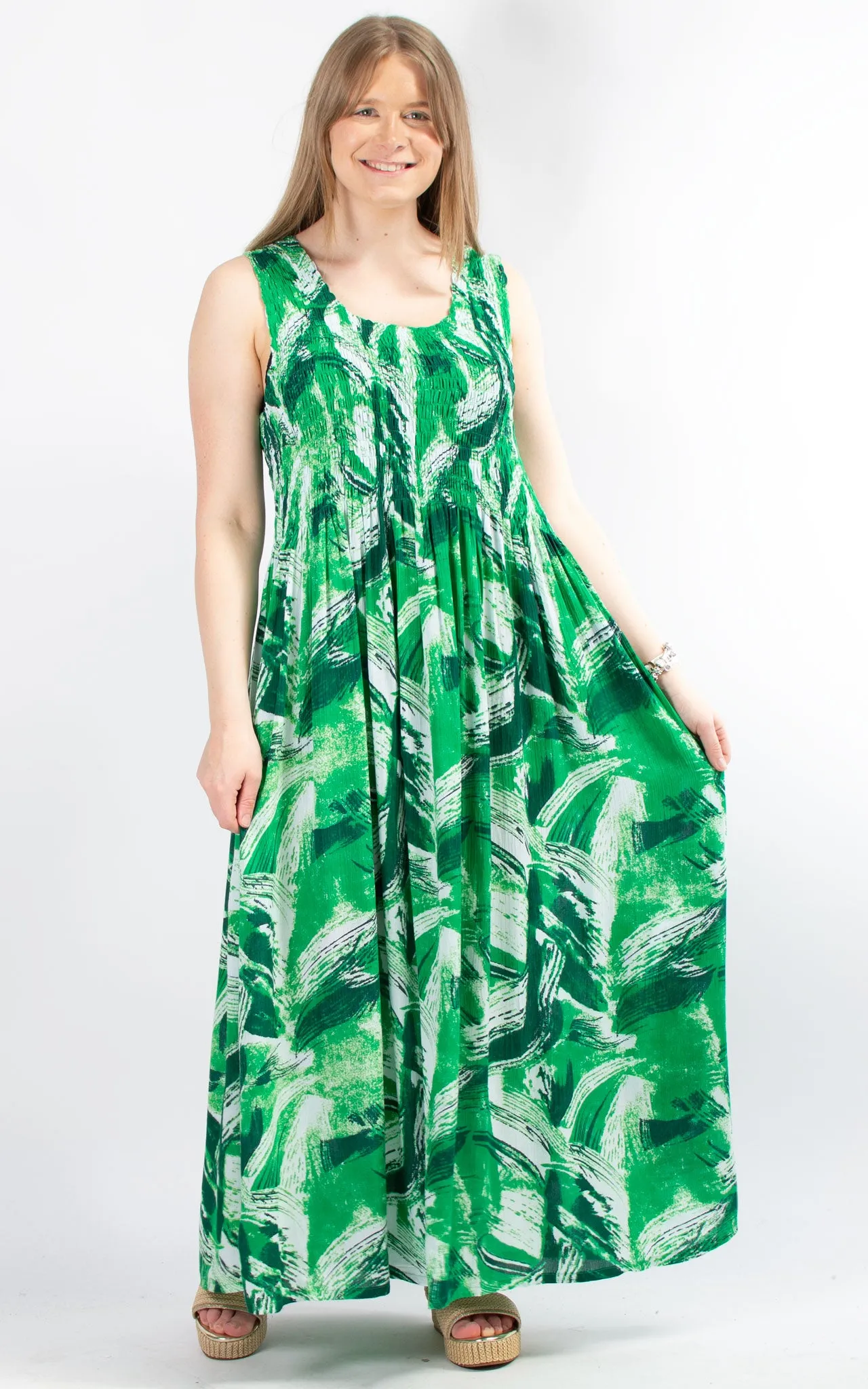 Rita Patterned Dress | Green