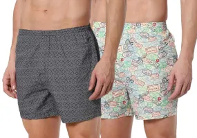 Romano nx Men's 100% Cotton Boxers/Shorts - Combo (Pack of 2)