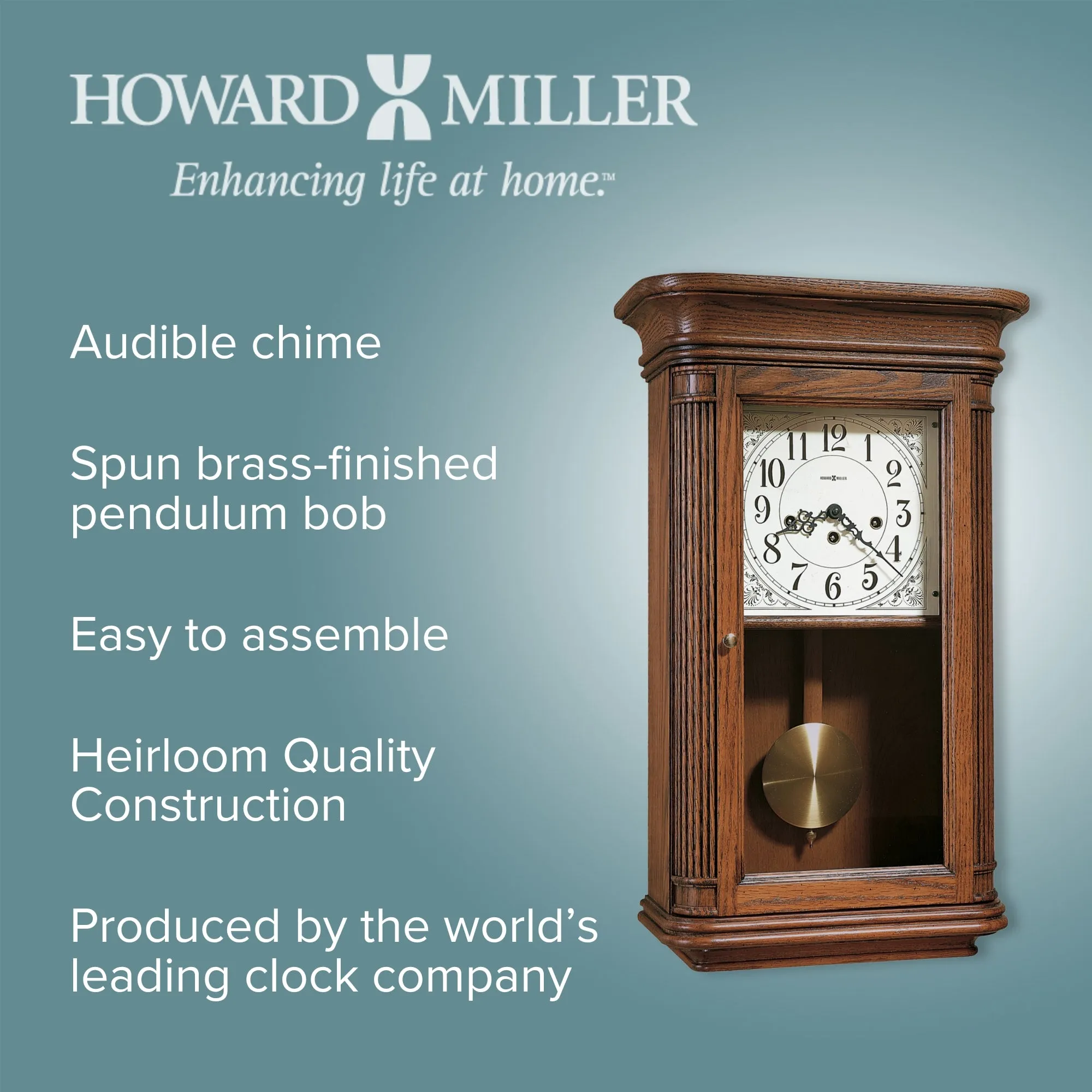 Sandringham Westminster Chime Wall Clock 61cm