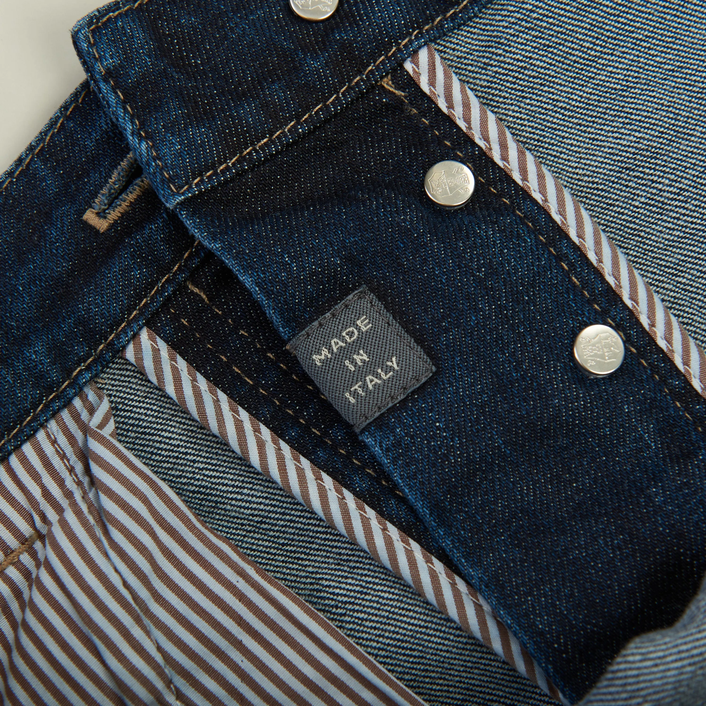 Slim Fit Five Pocket Jeans Trousers In Dark Blue Denim